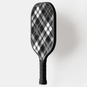 Plaid Check Tartan Zwart Wit Boerderij Modern Pickleball Paddle (Links)