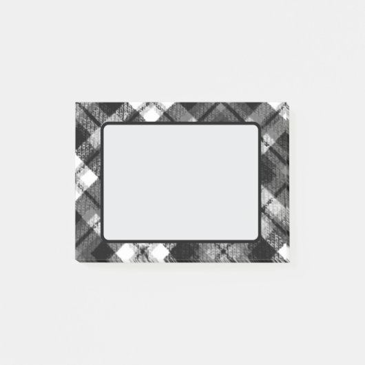 Plaid Check Tartan Zwart Wit Boerderij Modern Post-it® Notes (Voorkant)