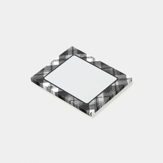 Plaid Check Tartan Zwart Wit Boerderij Modern Post-it® Notes (Schuin)