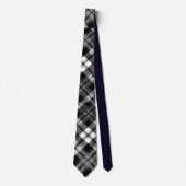 Plaid Check Tartan Zwart Wit Boerderij Modern Stropdas (Voorkant)
