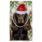Plaid Chocolate Cocker Spaniel Christmas Dog Klein Cadeauzakje (Voorkant)