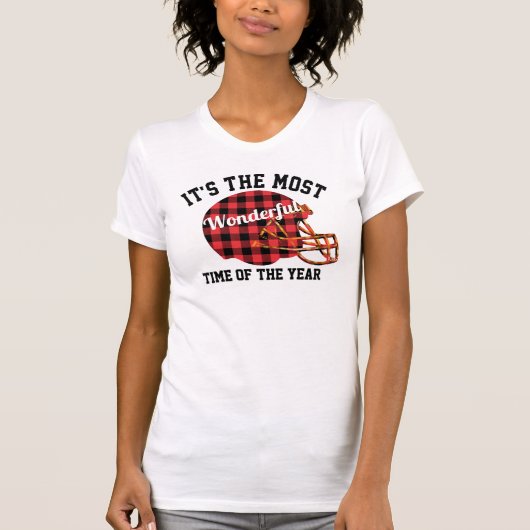 Plaid Christmas Bowl Football Jersey T-shirt (Voorkant)