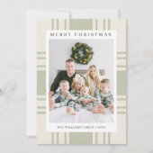 Plaid Christmas Card with Photo Holiday Card Feestdagenkaart (Voorkant)