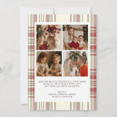 Plaid Christmas Card with Photo Holiday Card Feestdagenkaart (Achterkant)