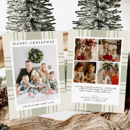 Plaid Christmas Card with Photo Holiday Card Feestdagenkaart