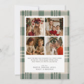 Plaid Christmas Card with Photo Holiday Card Feestdagenkaart (Achterkant)