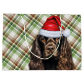 Plaid Christmas Chocolate Cocker Spaniel Dog  Groot Cadeauzakje (Achterkant)