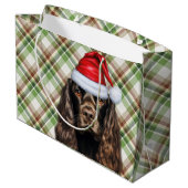Plaid Christmas Chocolate Cocker Spaniel Dog  Groot Cadeauzakje (Achterkant Gekanteld)