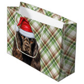 Plaid Christmas Chocolate Cocker Spaniel Dog  Groot Cadeauzakje (Voorkant Gekanteld)