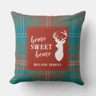 Plaid Christmas Clan Wilson Familie Rustic Tartan Kussen