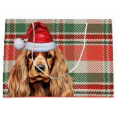 Plaid Christmas Cocker Spaniel Dog Groot Cadeauzakje (Voorkant)