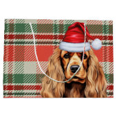 Plaid Christmas Cocker Spaniel Dog Groot Cadeauzakje (Achterkant)