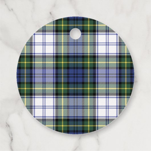 Plaid Christmas Gift Label met aangepaste foto (Achterkant)