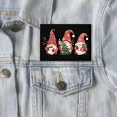 Plaid Christmas Gnomes Santa Funny Vrolijk Kerstfe Button (Insitu)