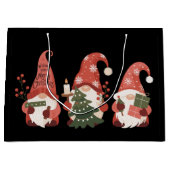 Plaid Christmas Gnomes Santa Funny Vrolijk Kerstfe Groot Cadeauzakje (Voorkant)