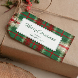 Plaid Christmas Holiday Gift Tag Cadeaulabel