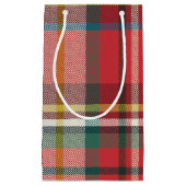Plaid Christmas Holiday Red Green Rustic Klein Cadeauzakje (Voorkant)