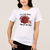 Plaid Christmas Hot Bod vriendin Football Jersey Tri-Blend Shirt (Voorkant)