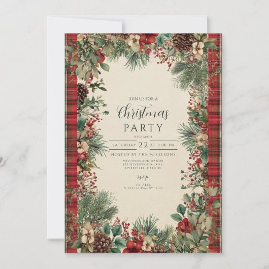  Plaid Christmas Kaart (Voorkant)