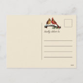 Plaid Christmas Kardinaal Vogels Rood Feestdagenkaart (Achterkant)