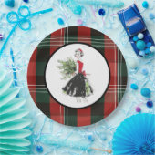 Plaid Christmas Plate in Retro Papieren Bordje (Feest)
