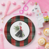 Plaid Christmas Plate in Retro Papieren Bordje (Feest)