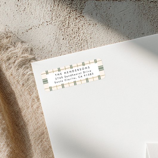 Plaid Christmas Return Address Label