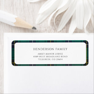 Plaid Christmas Rustic Tartan Retouradres Etiket