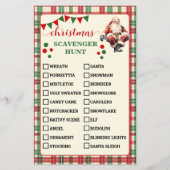 Plaid Christmas Scavenger Hunt Game Kaart (Voorkant)