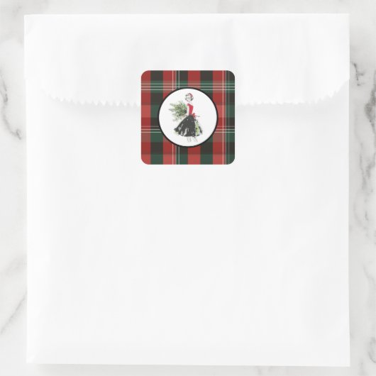 Plaid Christmas Sticker (Tas)