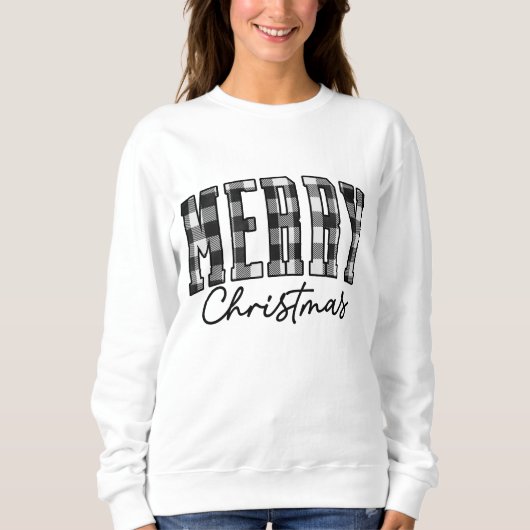 Plaid Christmas Sweatshirt | Dames grijs (Voorkant)