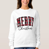 Plaid Christmas Sweatshirt | Vrouwenrood (Voorkant)