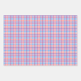 Plaid, Christmas Trees, & Green Dash, 3-Pack Matte Inpakpapier Vel