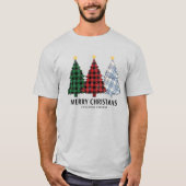 Plaid Christmas Trees Holiday Charm Apparel T-shirt (Voorkant)