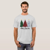 Plaid Christmas Trees Holiday Charm Apparel T-shirt (Voorkant volledig)