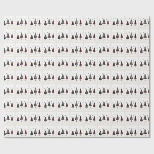 Plaid Christmas Trees Personalized Holiday  Cadeaupapier (Vlak)