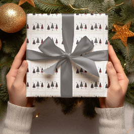 Plaid Christmas Trees Personalized Holiday  Cadeaupapier