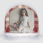 Plaid Christmas Two Photos Sneeuwbol (Voorkant)