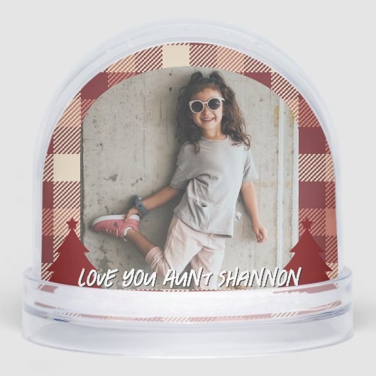 Plaid Christmas Two Photos Sneeuwbol (Voorkant)