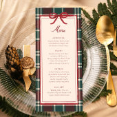 Plaid Christmas Wedding Menu | Holiday Tartan