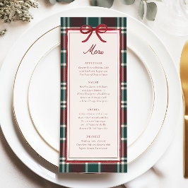 Plaid Christmas Wedding Menu | Holiday Tartan