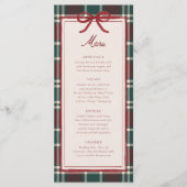 Plaid Christmas Wedding Menu | Holiday Tartan (Voorkant)