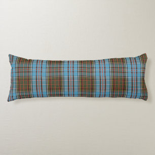 Plaid Clan Anderson Bruine Turquoise Schotse Ruit Lichaamskussen