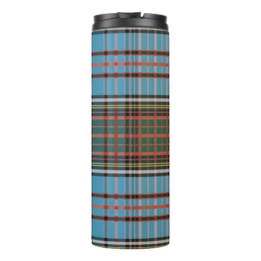 Plaid Clan Anderson Lichtblauw Check Tartan Thermosbeker (Achterkant)
