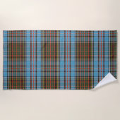Plaid Clan Anderson Tartan Lichtblauw Bruin Check Strandlaken (Voorkant)