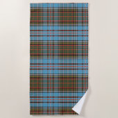 Plaid Clan Anderson Tartan Lichtblauw Bruin Check Strandlaken (Voorkant)