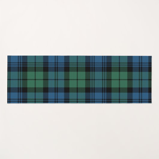 Plaid Clan Campbell Blauw Groen Zwart Check Tartan Yogamat (Voorkant (horizontaal))