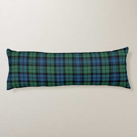 Plaid Clan Campbell Groen Blauw Check Tartan Lichaamskussen (Achterkant)