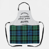 Plaid Clan Campbell Groen Blauw Check Tartan Schort (Voorkant)