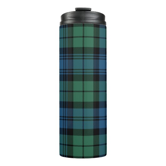 Plaid Clan Campbell Groen Blauw Check Tartan Thermosbeker (Voorkant)